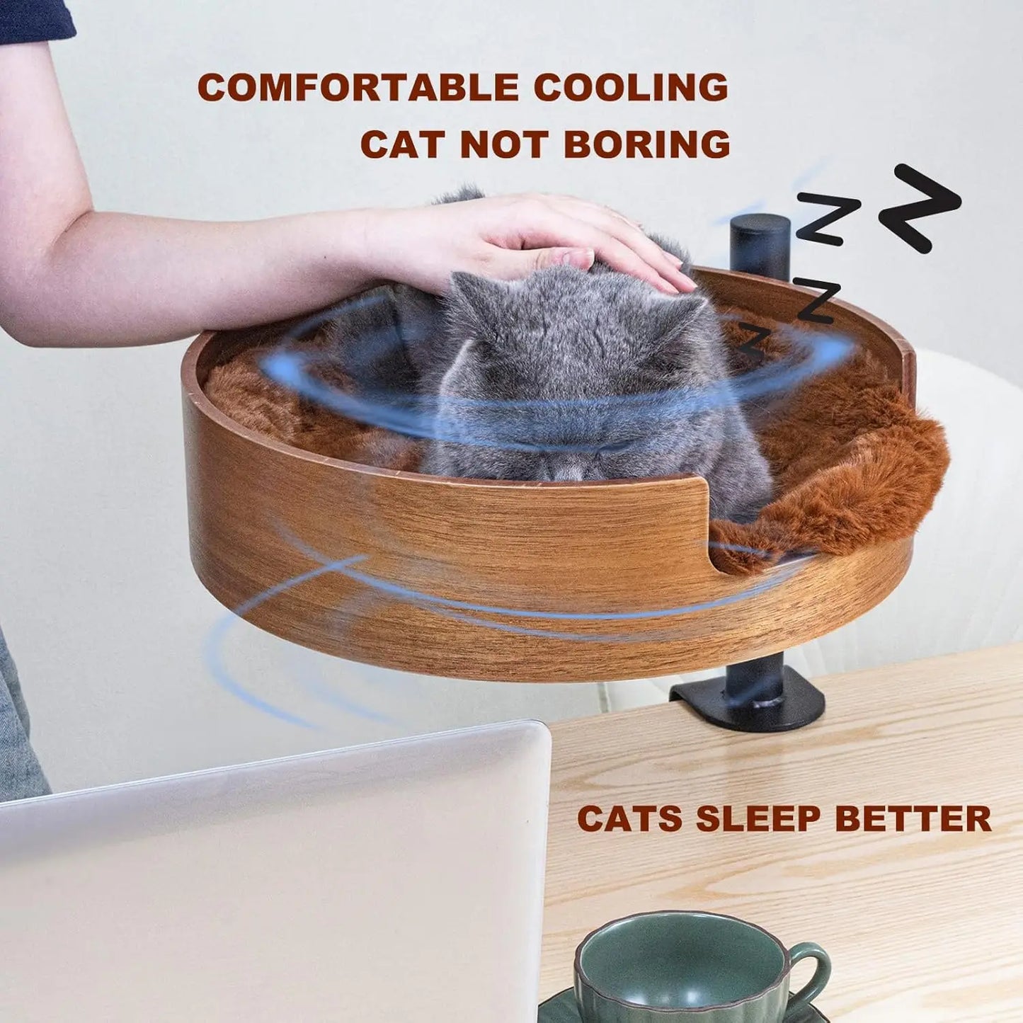 Desktop Cat Bed with Pet Mat